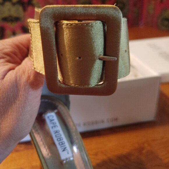 Cape Robbin Satin Open Toe Ankle Cuffed Stiletto Sandal Olive - Picture 6 of 7